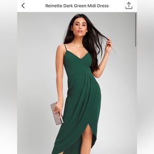 Lulus dark green dress, size medium, NEVER WORN WITH TAGS